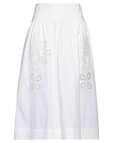 BOUTIQUE MOSCHINO Gonna midi Bianco 95% Cotone, 5% Elastan