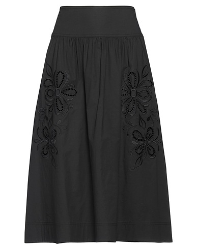 BOUTIQUE MOSCHINO Midi skirt Black 95% Cotton, 5% Elastane