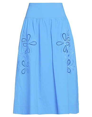 BOUTIQUE MOSCHINO Gonna midi Blu chiaro 95% Cotone, 5% Elastan