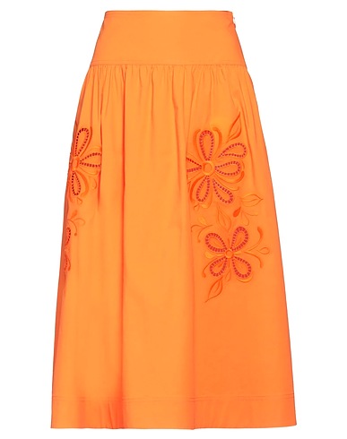 BOUTIQUE MOSCHINO Gonna midi Arancione 95% Cotone, 5% Elastan