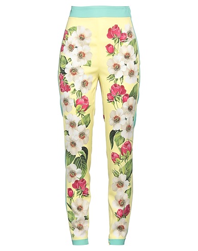 DOLCE&GABBANA Casual trouser Yellow 89% Silk, 11% Elastane
