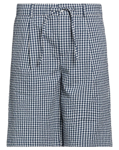 DANIELE ALESSANDRINI Shorts & Bermuda Navy blue 64% Cotton, 35% Polyester, 1% Elastane