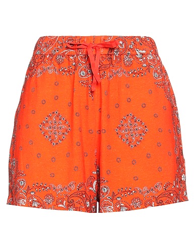 MAJESTIC FILATURES Shorts & Bermuda Orange 67% Viscose, 28% Linen, 5% Elastane