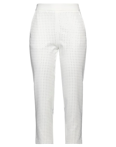 CRISTINAEFFE Casual trouser White 90% Polyester, 10% Elastane