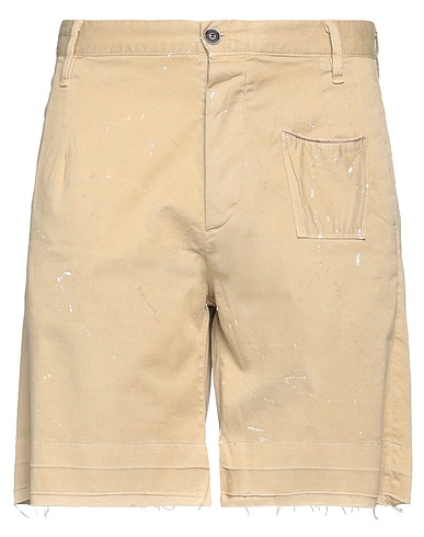 MAURIZIO MASSIMINO Shorts & Bermuda Beige 98% Cotton, 2% Elastane