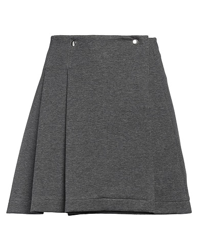 PLAN C Mini skirt Grey 76% Cotton, 24% Polyamide