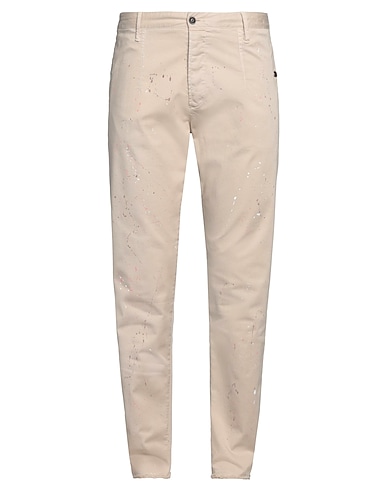 MAURIZIO MASSIMINO Повседневные брюки BEIGE 98% Хлопок, 2% Эластан