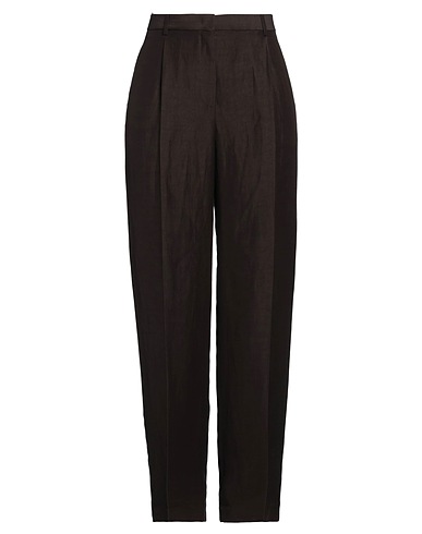 MSGM Casual trouser Chocolate brown 56% Linen, 44% Viscose
