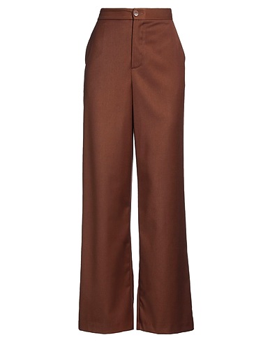 PLEASE Casual pants Brown 64% Polyester, 33% Viscose, 3% Elastane