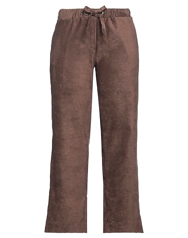 OBLÒ® UNIQUE Casual pants Chocolate brown 96% Polyester, 4% Elastane