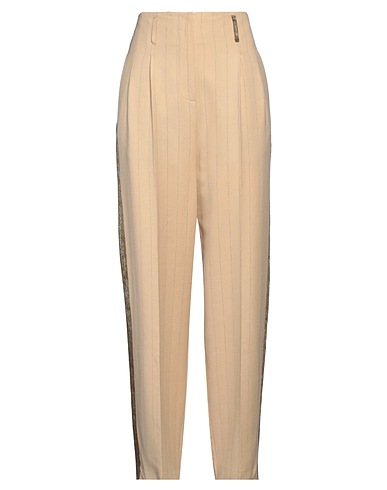ALYSI Casual trouser Beige 63% Cotton, 37% Virgin Wool, Viscose, Acetate, Polyester