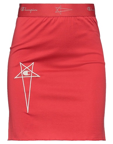 RICK OWENS x CHAMPION Mini skirt Tomato red 100% Cotton