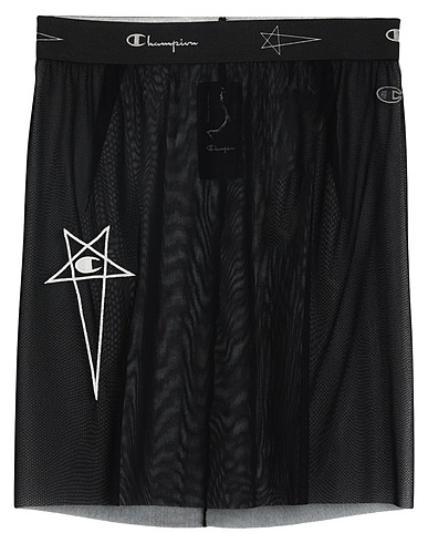 RICK OWENS x CHAMPION Mini skirt Black 90% Polyamide, 10% Elastane