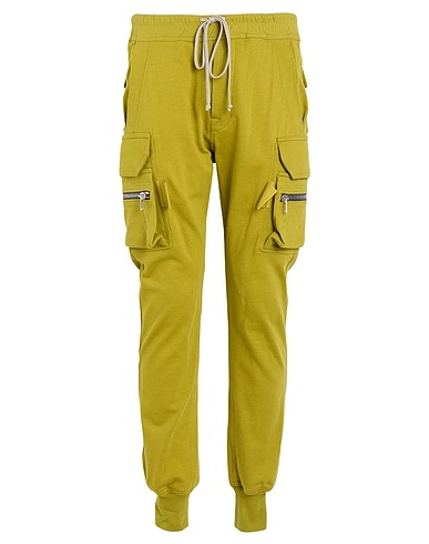 RICK OWENS Casual trouser Lime green 100% Cotton, Elastane