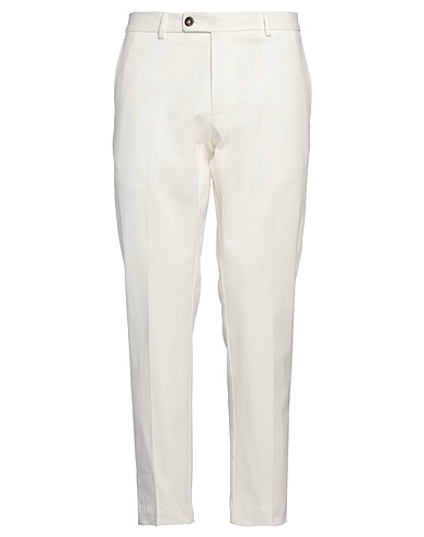 MESSAGERIE Casual trouser PATRIZIO PISCAGLIA White 98% Cotton, 2% Elastane