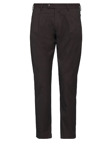 MESSAGERIE Casual trouser LUXE FABRICS Dark brown 48% Polyester, 29% Viscose, 20% Wool, 3% Elastane