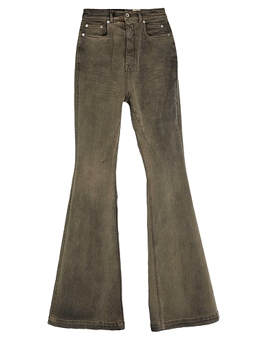 DRKSHDW by RICK OWENS Denim trousers Khaki 91% Cotton, 6% Elastomultiester, 3% Rubber