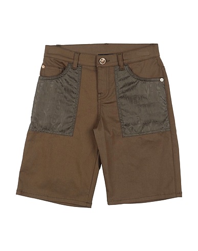 VERSACE YOUNG Shorts & Bermuda Dark brown 98% Cotton, 2% Elastane, Polyamide
