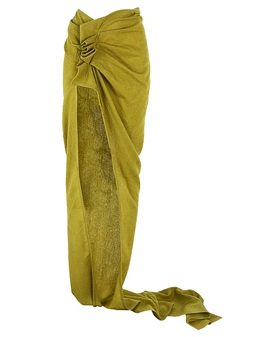 RICK OWENS Gonna lunga Verde lime 100% Lana