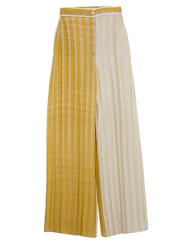 SANDRA MANSOUR Pantalone Giallo ocra 83% Seta, 17% Fibra di metallo