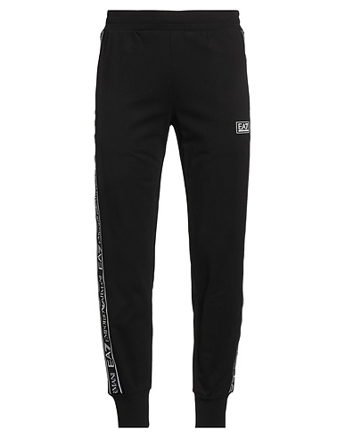 EA7 Casual trouser Black 100% Cotton, Elastane, Polyester, Polyamide