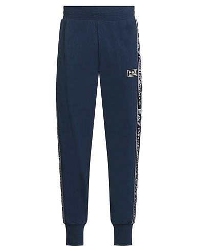 EA7 Pantalon Bleu marine 100% Coton, Élasthanne, Polyester, Polyamide
