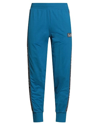 EA7 Pantalone Azzurro 100% Cotone, Elastan, Poliestere, Poliammide