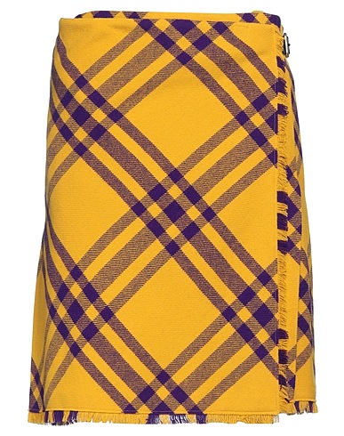 BURBERRY Mini skirt Yellow 100% Wool