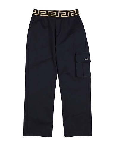 VERSACE YOUNG Casual trouser Midnight blue 98% Cotton, 2% Elastane, Polyester, Polyamide
