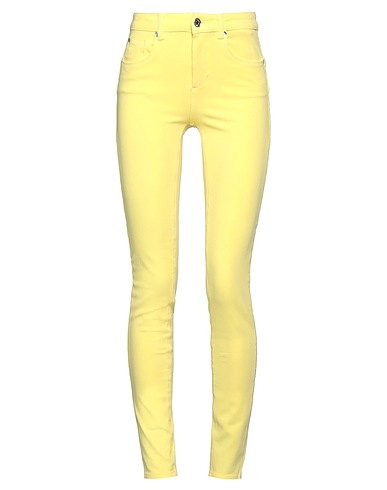 LIU •JO Denim pants Yellow 64% Cotton, 24% Lyocell, 7% Polyester, 5% Elastane