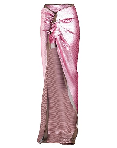 RICK OWENS Long skirt Pink 100% Silk, Polyester