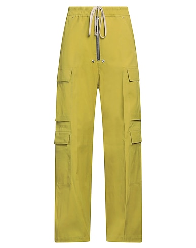 RICK OWENS Casual trouser Lime green 97% Cotton, 3% Elastane