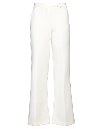 SIMONA CORSELLINI Casual trouser Cream 63% Polyester, 27% Viscose, 7% Cotton, 3% Elastane