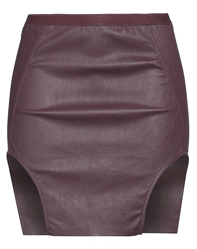 RICK OWENS Mini skirt Dark purple 65% Lambskin, 34% Cotton, 1% Lycra®