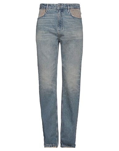 GUESS Denim trousers Blue 80% Cotton, 20% Hemp, Calfskin