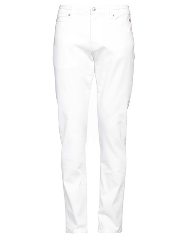 ROŸ ROGER'S Denim trousers White 98% Cotton, 2% Elastane