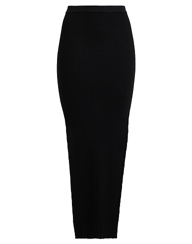 RICK OWENS Long skirt Black 97% Wool, 2% Nylon, 1% Elastane