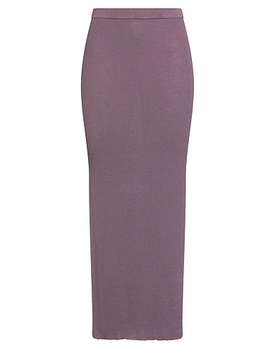 RICK OWENS Long skirt Mauve 97% Wool, 2% Nylon, 1% Elastane