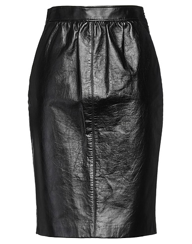 SAINT LAURENT Midi skirt Black 100% Calfskin