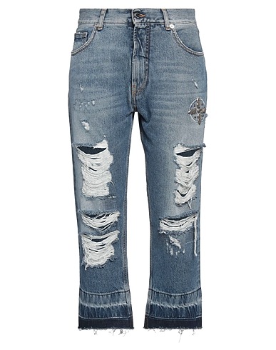 MARCELO BURLON Baggy Blue 100% Cotton, Zamak