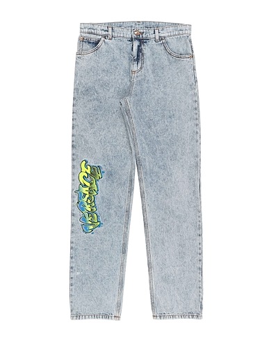 VERSACE YOUNG Denim pants Blue 100% Cotton, Polyester