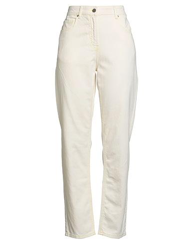 ALESSIA SANTI Denim trousers Cream 100% Cotton