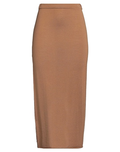 PIERANTONIO GASPARI Midi skirt Chocolate brown 100% Virgin Wool