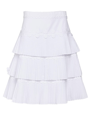 MAISON COMMON Midi skirt White 65% Cotton, 35% Polyester