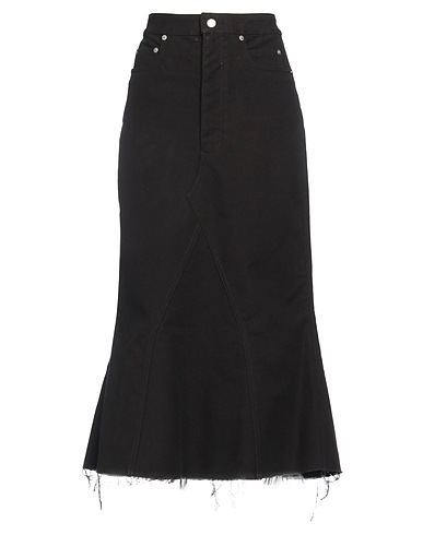 RICK OWENS Midi skirt Black 100% Cotton
