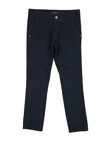 MANUELL & FRANK Casual trouser Navy blue 97% Cotton, 3% Elastane