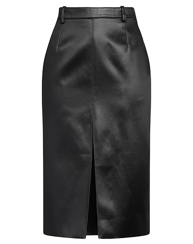 SAINT LAURENT Midi skirt Black 53% Cotton, 47% Acetate