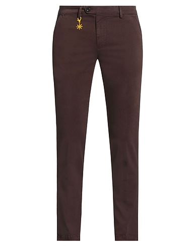 MANUEL RITZ Casual trouser Brown 98% Cotton, 2% Elastane
