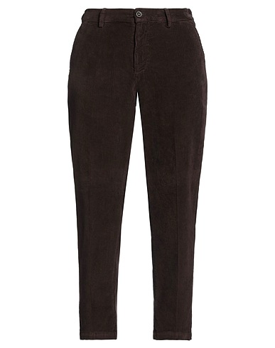 MANUEL RITZ Casual trouser Dark brown 97% Cotton, 3% Elastane