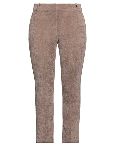 MANILA GRACE Casual pants Light brown 87% Polyester, 10% Polyamide, 3% Elastane